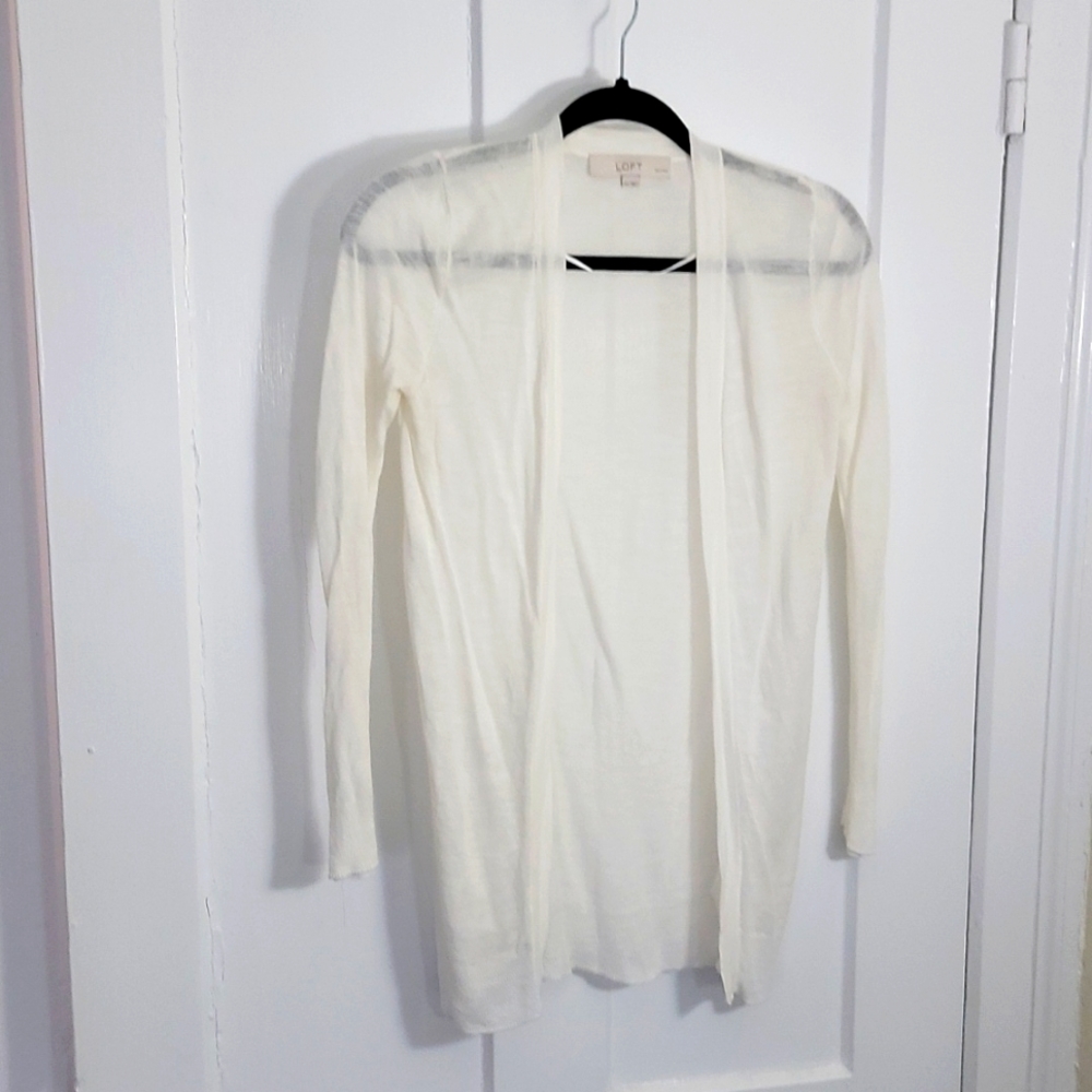 LOFT womens Petite XSP cream Cardigan
